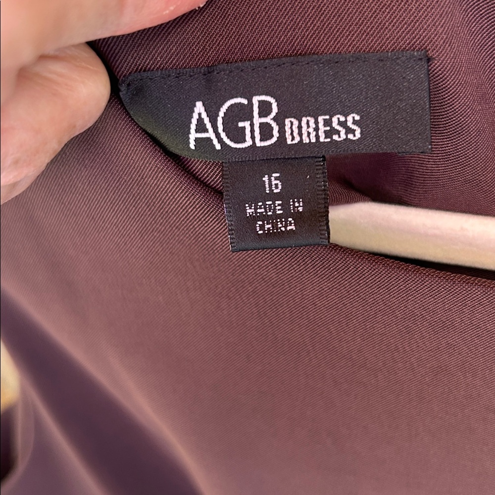 AGB Chocolate Brown Sleeveless Midi Dress New With Tags; Stretch Fabric; Size 16 - Picture 5 of 12